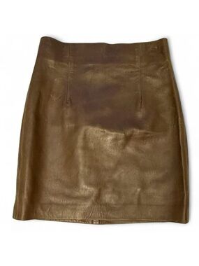 Leather Miniskirt Bodycon Olive Green Zara XS